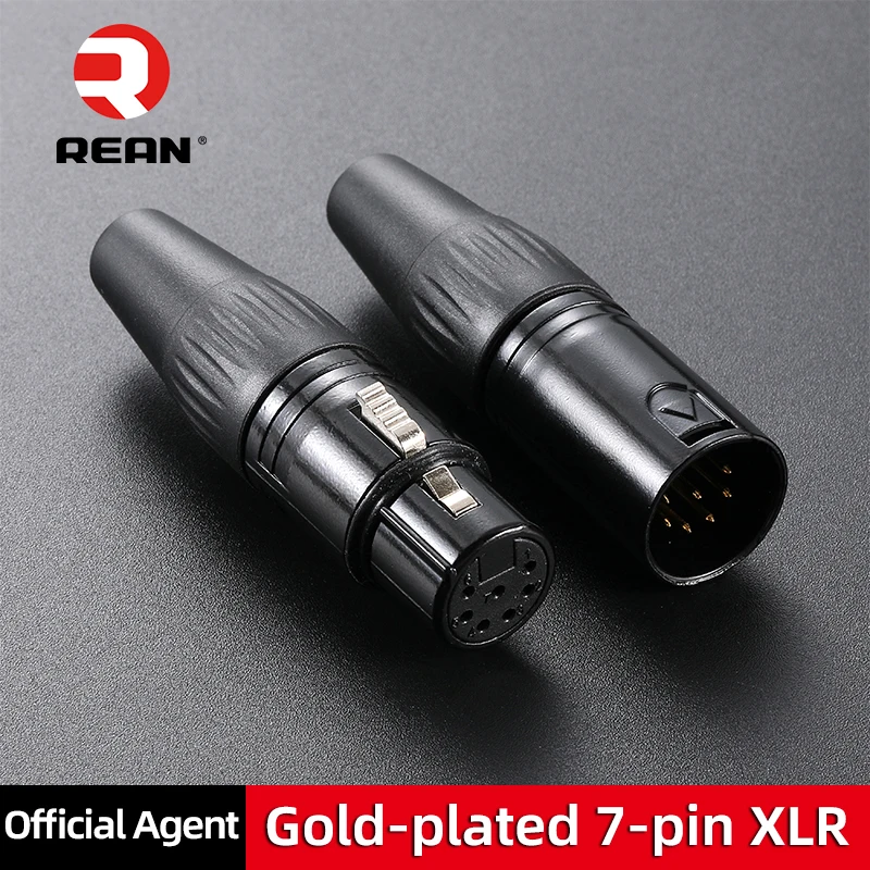 

NEUTRIK's REAN Black 7 Pin Gold Plated XLR Soldering Plug Microphone Connector Balanced XLR Male Female Weld Plug YS1367NBG 1PCS