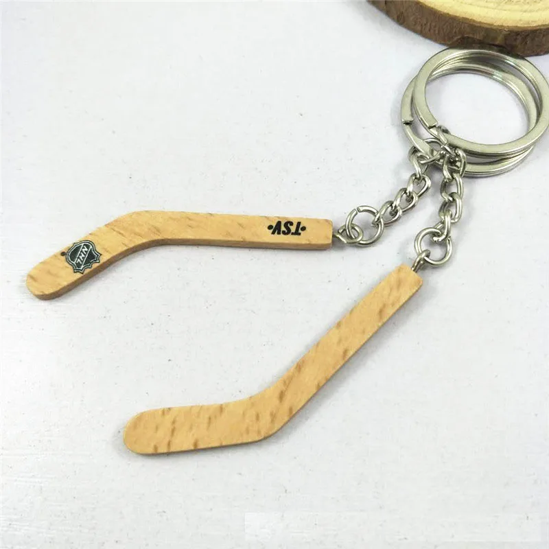beech Ice hockey stick keychain for men key ring sports key chain key holder creative portachiavi llaveros hombre bag charm
