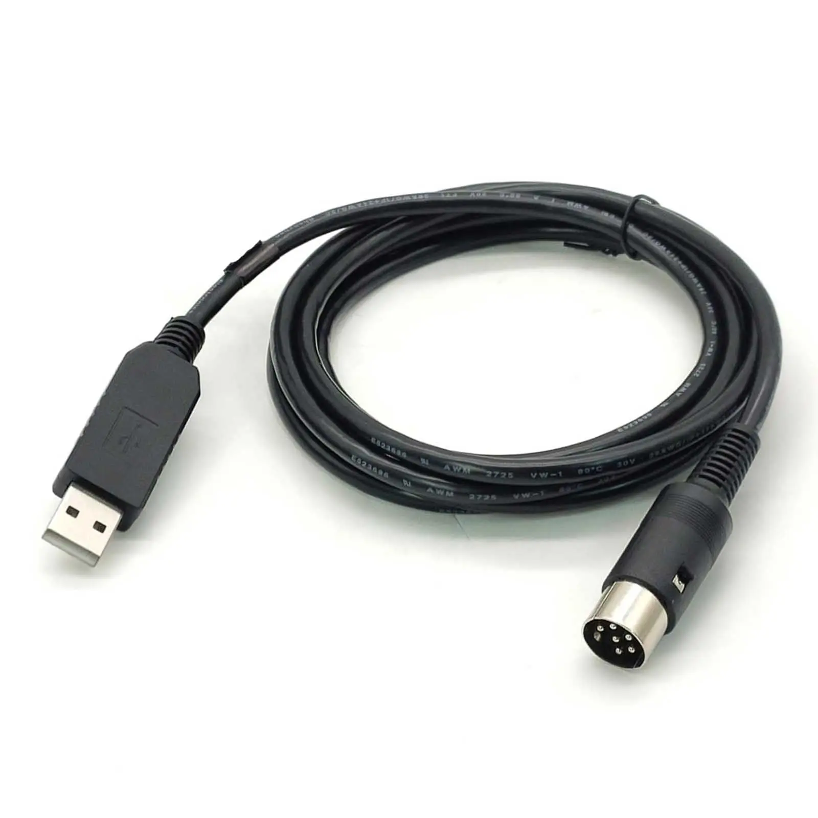 USB RS232 Cable with 6 Pin DIN Connector Radio Programming Cable for Efficient Configuration 1 Meter