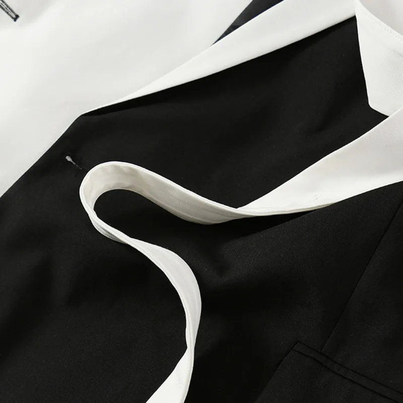 KWTX Women's Casual Colorblock Blazer Vintage Patchwork V-Neck Asymmetric Elegant Autumn Winter Coat New 2025 Chic Design High