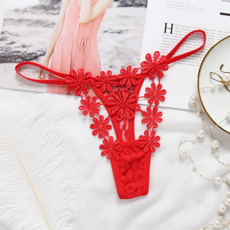 Thong Women Sexy Lace Sexy Hot Low Waist Transparent Sexy Underpants Hollow Underwear Ultra-thin Pants Women Underwear