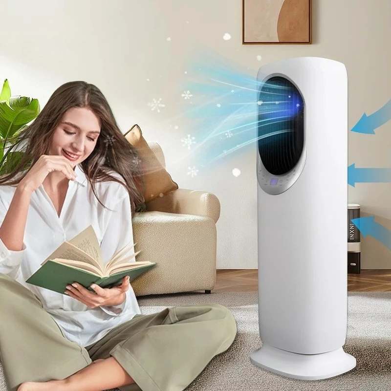 

Intelligent electric remote control bladeless fan 12h setting timer is easy to install, suitable for family RV cars and outdoor