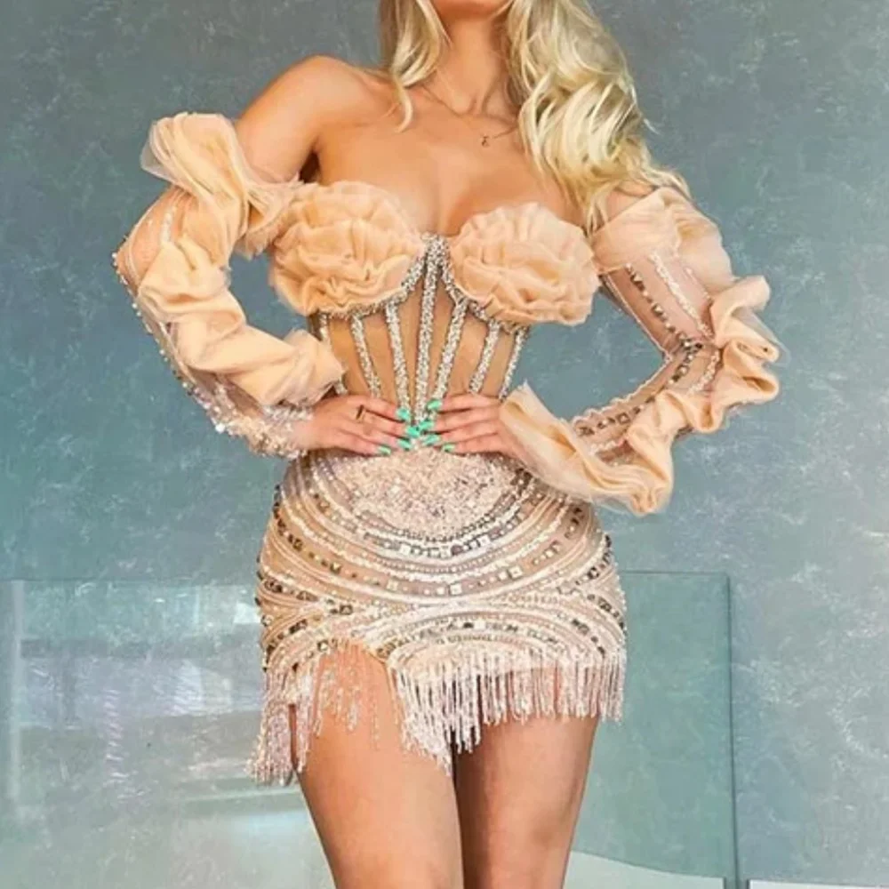 

Customized Luxury Beads Short Cocktail Dresses for Special Events Prom Party Birthday Summer Gala Woman Evening Dress 2026