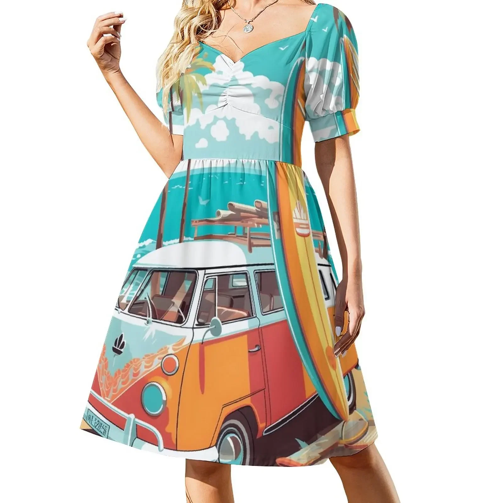 

Soak Up the Sun and Ride the Tides Short-Sleeved Dress long dresses for women womans clothing
