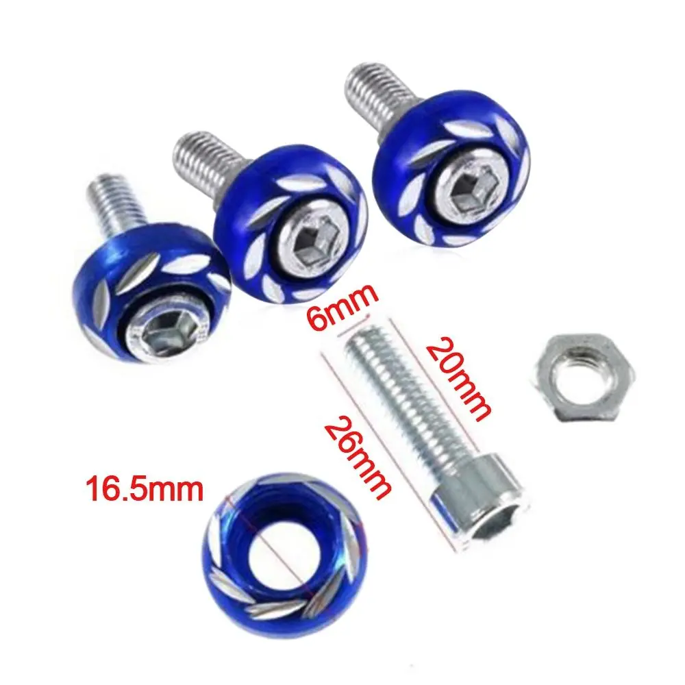 Alloy Motorcycle Screw Nut Portable Cover Shell Universal License Plate Screw 7Colors Coverset Motorcycle Color Plate Screw