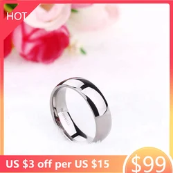 Kolmnsta 2/4/6/8mm Mens Wedding Band Polished Women Titanium Simple Engagement Classic Rings Black Silver Color Lady anel 3-15