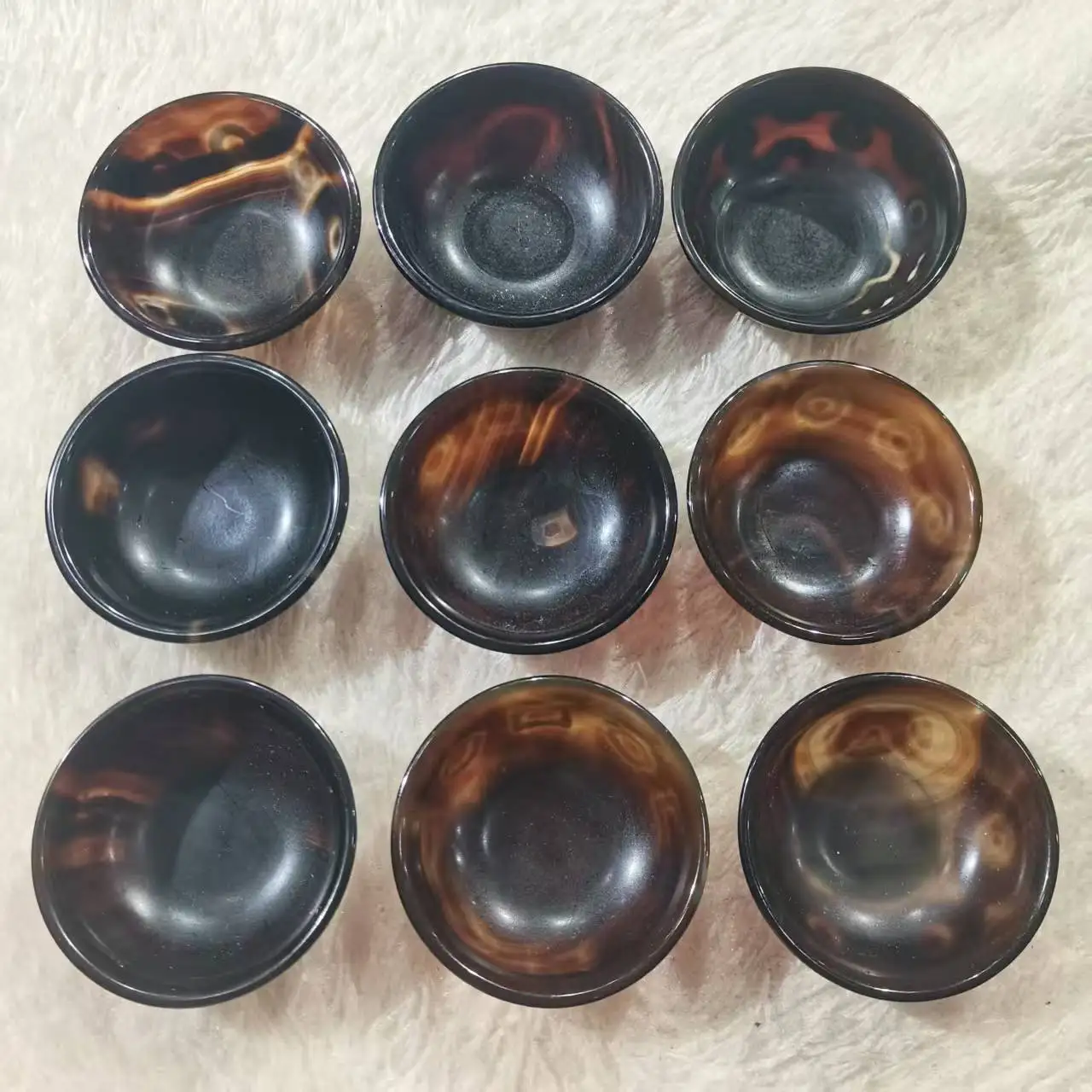 1pcs/lot Natural Agate small Tea Cup old agate different Patterns high quality Black color