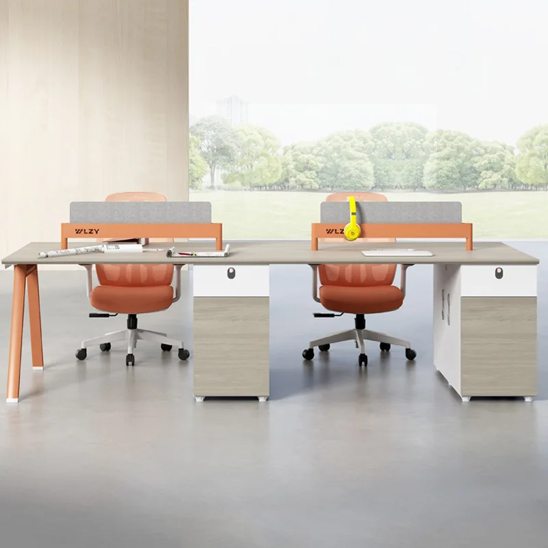Office Desk and Chair Combination Staff Desk Card Seat Finance Office 4 Four Six Screen Staff Desk