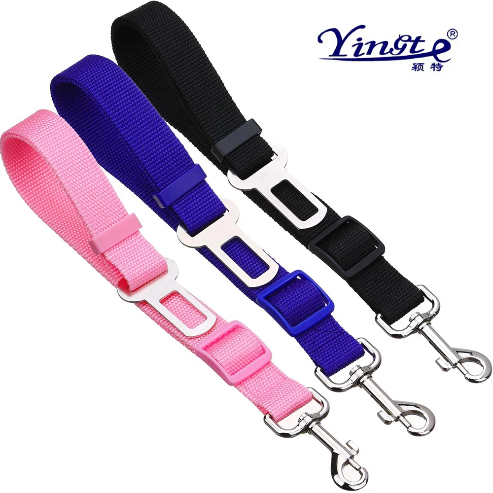 Ceinture de sécurité de voiture pour animaux de compagnie, corde de remorquage réglable pour chat/chien, boucle robuste en Nylon, Durable, colorée, pratique, corde de sécurité pour animaux de compagnie en plein air et voyage