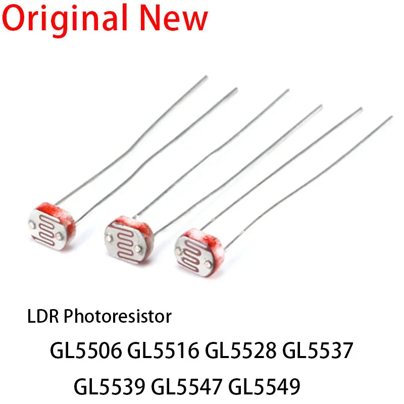 20PCS LDR Photo Light Sensitive Resistor Photoelectric Photoresistor GL5547 GL5528 GL5537 GL5506 GL5516 GL5539 For Arduino DIY