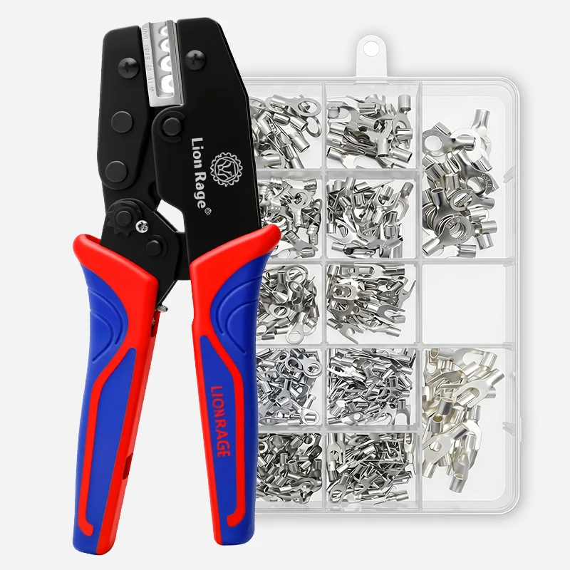 Elektrische Crimpzange für 10A Unisolierte Kabelschuhe, Multifunktionales Ratschen-Handcrimpwerkzeug, Kabelschuh-Crimper