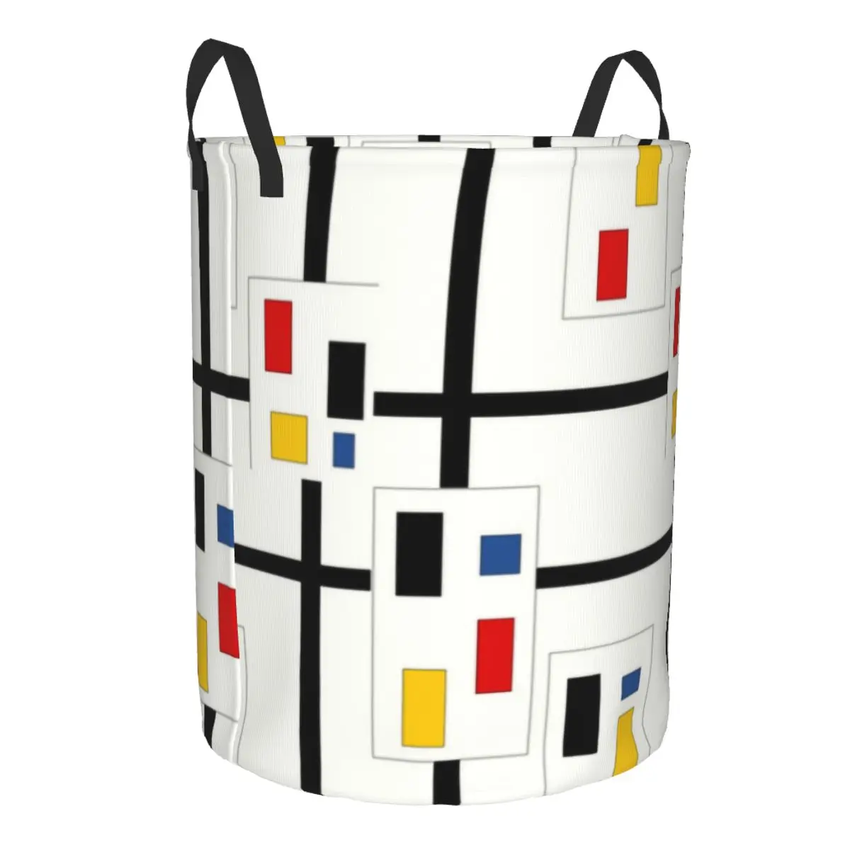 Custom Piet Mondrian Real Estate Laundry Basket Collapsible De Stijl Toy Clothes Hamper Storage Bin for Kids Nursery