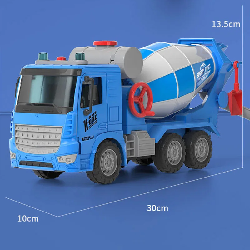 Simulation Inertial Engineering Truck Cement Mixing Discharge Acousto-optic Concrete Set Toy Car Toys for Kids 2 To 6 Years Old