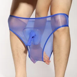 Sexy JJ Sleeve Briefs Sissy Lingerie Erótica para Homens, Ver Através De Meia-calça, Calcinha Tanga Pura, Roupa Interior De Biquíni, Cuecas Sem Costura