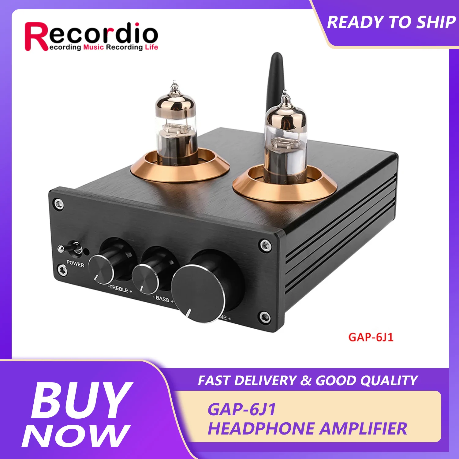 

GAP-6J1 Headphone Amplifier Blue tooth 5.0 Tube Preamp Amplifier Stereo Preamplifier With Treble Bass Tone Adjustment