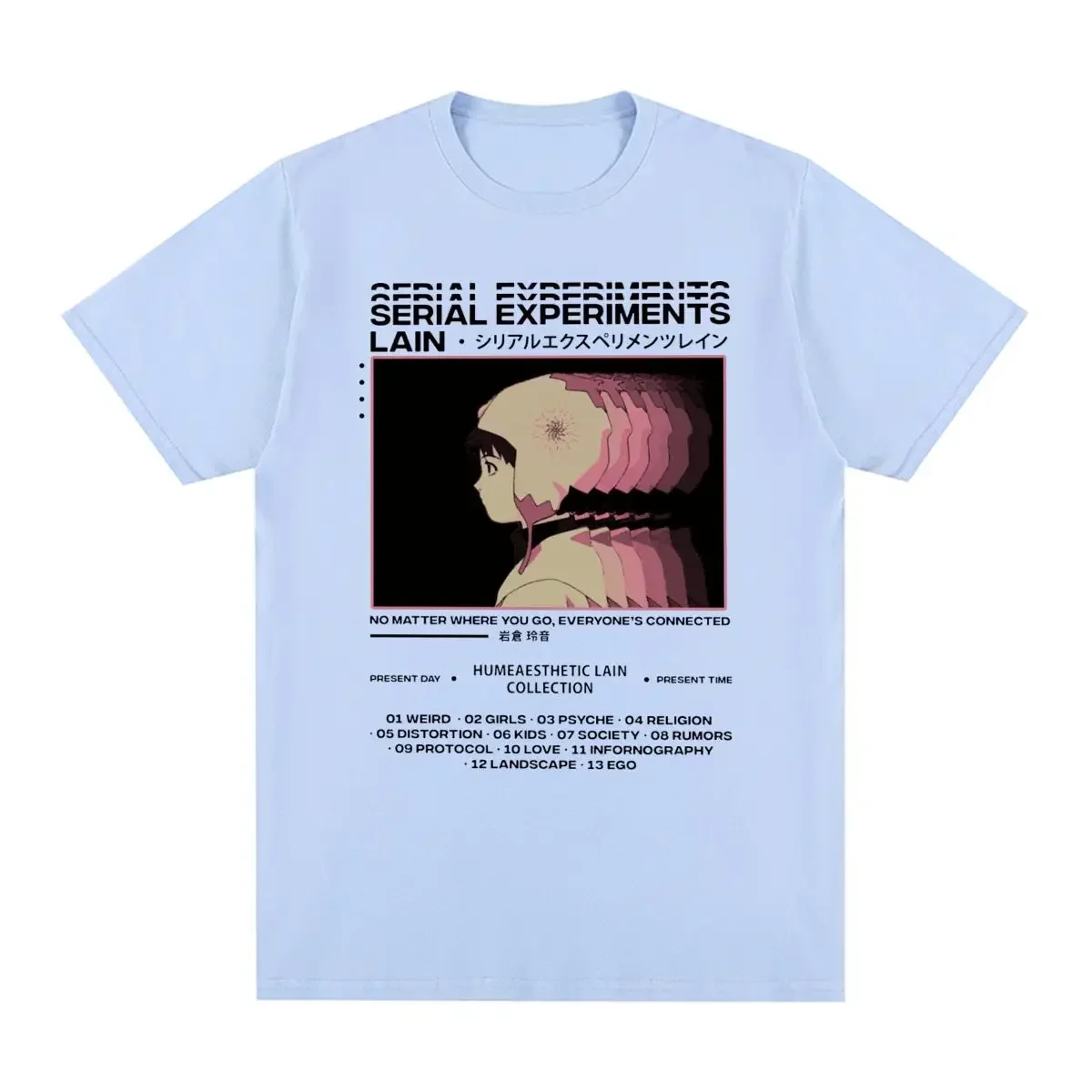 Serial Experiments Lain Vintage T-shirt Cotton Men T shirt New Tee Tshirt mens Tops Anime Graphic Manga Girl Sci Fi men clothing