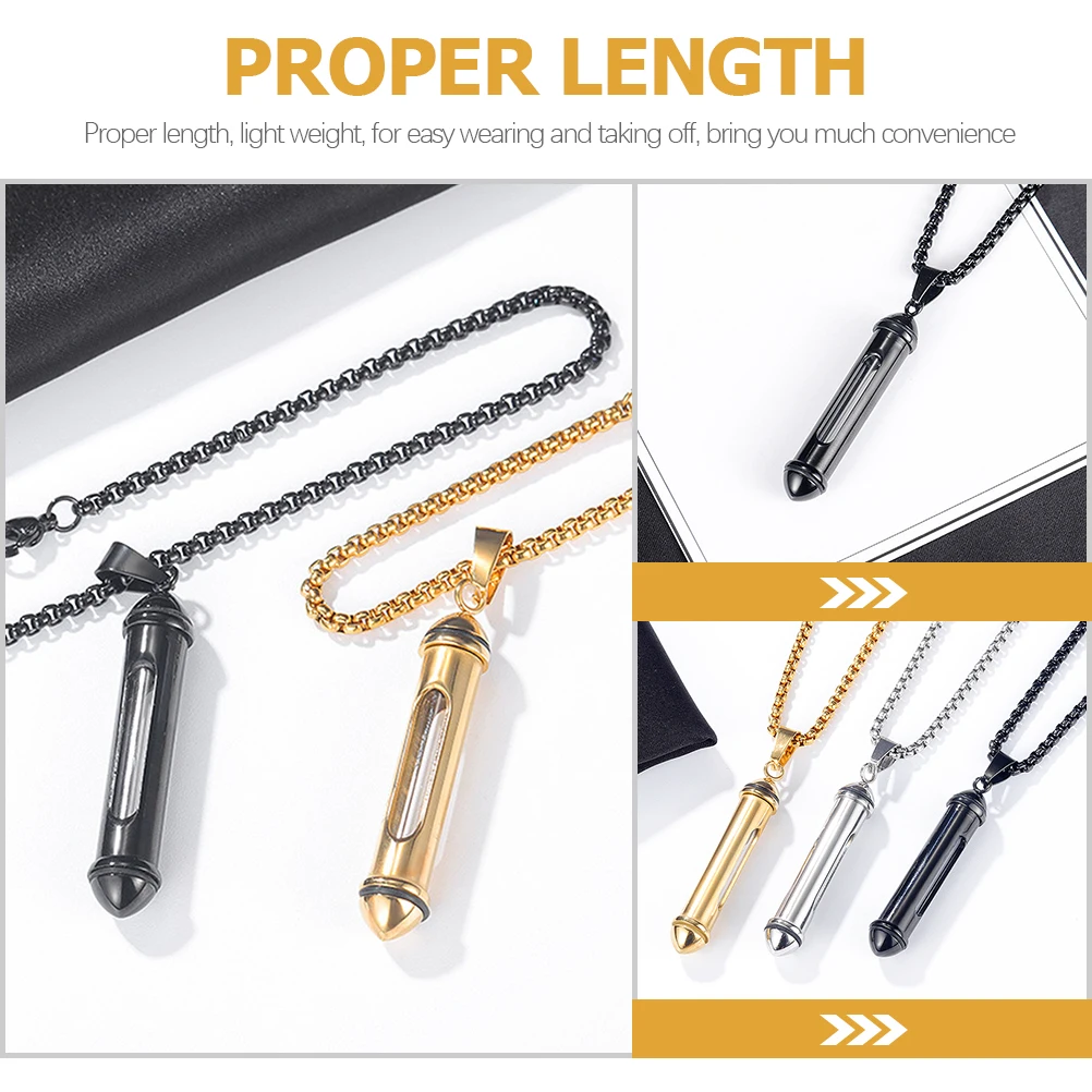 

Titanium Steel Urn Necklace Mens Cremation for Necklaces Ashes Keepsake Jewelry