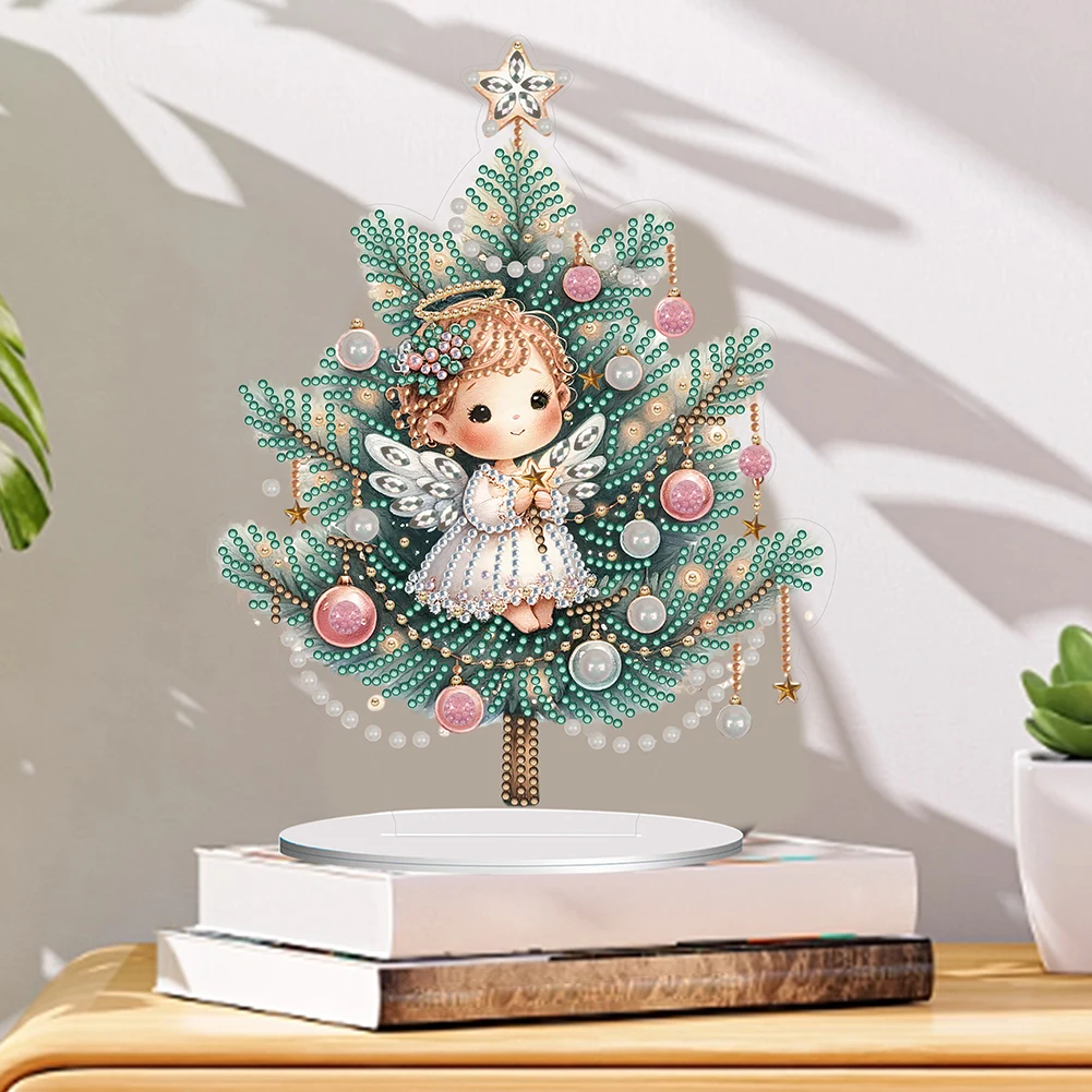 

2D Flat Little Angel DIY Table Top Diamond Painting Ornament Kits Special Shape Crystal Painting Desktop Kit for Adults Beginner