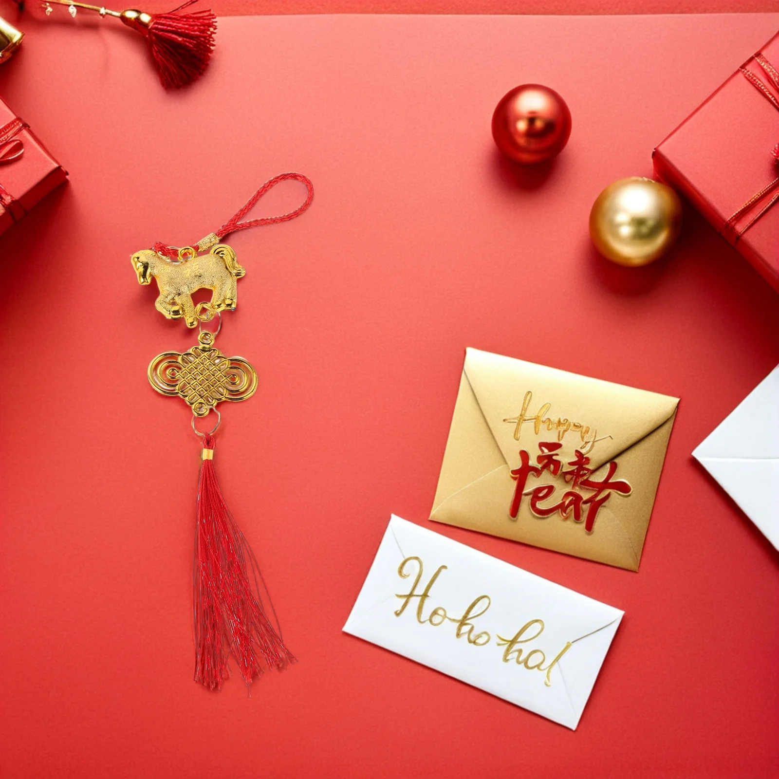 12Pcs Horse Year Mascot Pendant Tassel Hanging Ornament 2026 Chinese New Year Decoration for Car Home Office Spring Festival