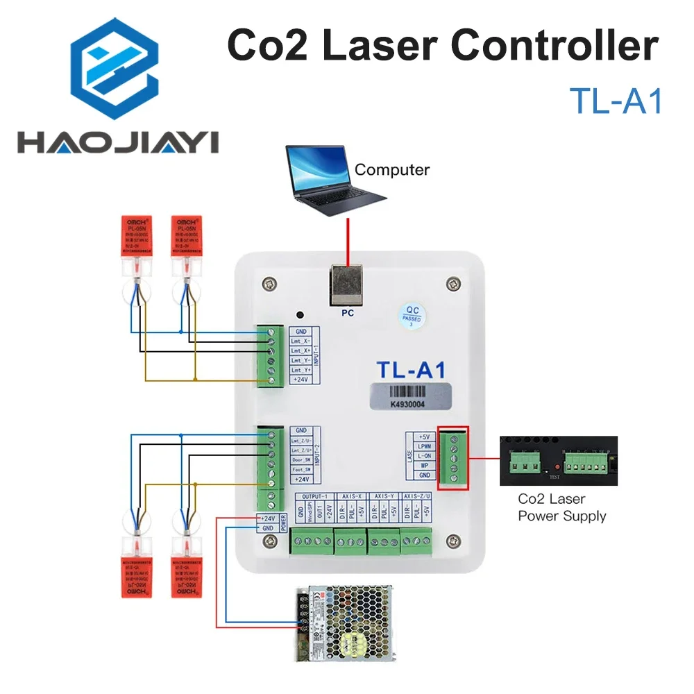 HAOJIAYI-Co2レーザーコントローラーシステム,彫刻切断機用,k40,3020, 6040,ruida,leetro trocenの代わり