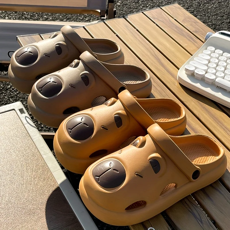 Damen Herren Capybara EVA Clogs Sommer Rutschfeste Geruchshemmende Dicke Sohle Weiche Bequeme Cartoon-Strandsandalen Outdoor-Gartenschuhe