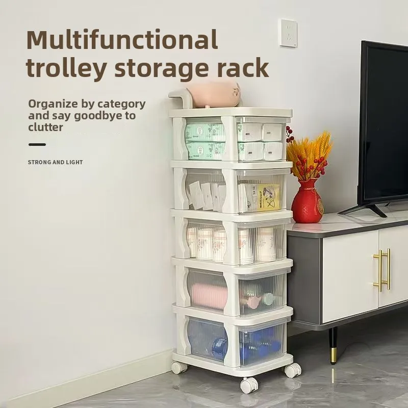 

Мобильный многоярусный органайзер-тумба для кухни и ванной комнаты для хранения средств личной гигиены