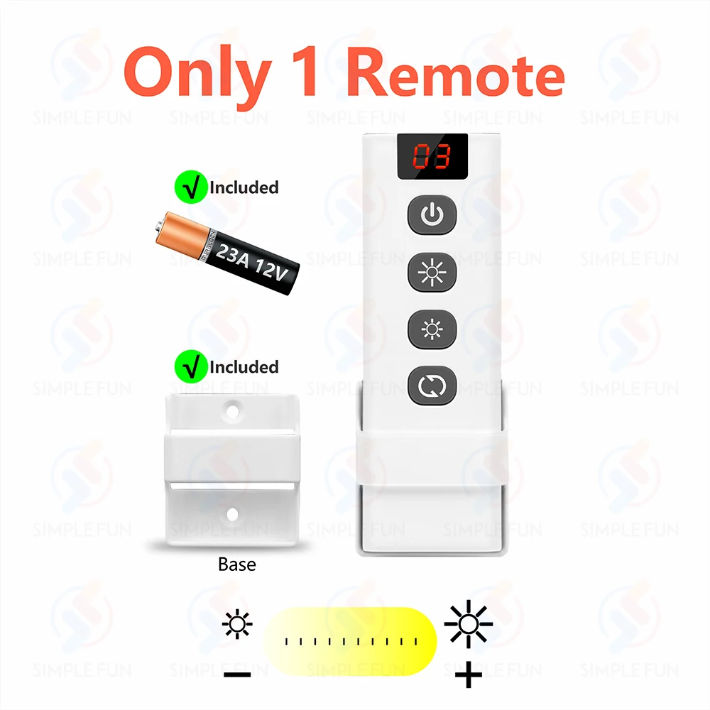 433 MHz kabelloser Dimmer-Lichtschalter, AC 110 V, 220 V, 230 V, dimmbares Schaltermodul, 5-in-1-Fernbedienung, für 10–150 W LED-Lampe, Halogen-Dimmung