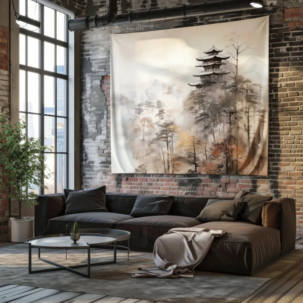 Japanese Art Tapestry Japandi Wall Hanging Aesthetic Decor Backdrop for Indoor Home Wall Decor