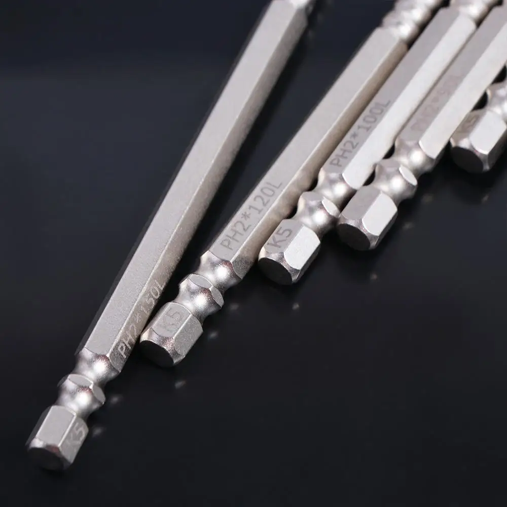 K5 Thread Magnetic Batch Head Alloy Steel Anti-Slip Cross Bit Impact Resistant High Hardness PH2 Screwdriver Bits