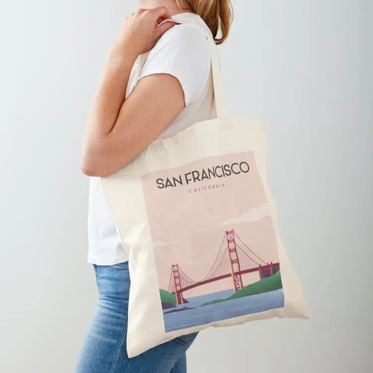 

San Francisco california travel poster Tote Bag Eco bag large tote bag reusable grocery bags shopper woman