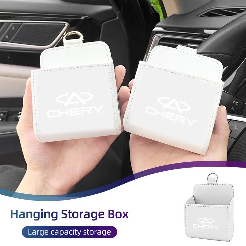 

Car mounted square leather air outlet storage box For Chery Tiggo 5 2 3 7 PRO 8 5X IQ QQ Fulwin Face Arrizo A1 A3 A5