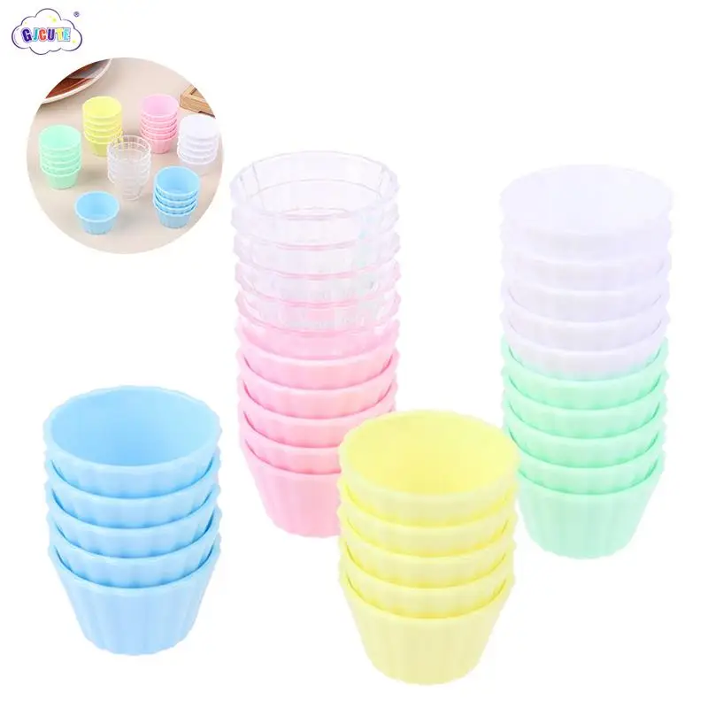 

New 5Pcs/set Dollhouse Mini Egg Tart Cups Dolls House Kitchen Restaurant Simulation Cake Cup Decor Toys Accessories