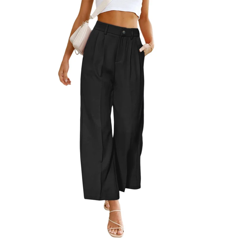 Women's High Waist Wide Leg Dress Pants - 2025 Office Trousers with Pockets