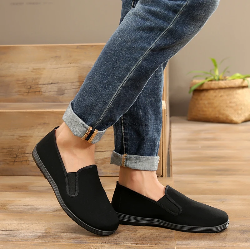 أحذية تاي تشي السوداء فنون الدفاع عن النفس أحذية الكونغ فو الصينية التقليدية القماش أحذية الووشو الرياضية اللياقة البدنية التدريب حذاء رياضة