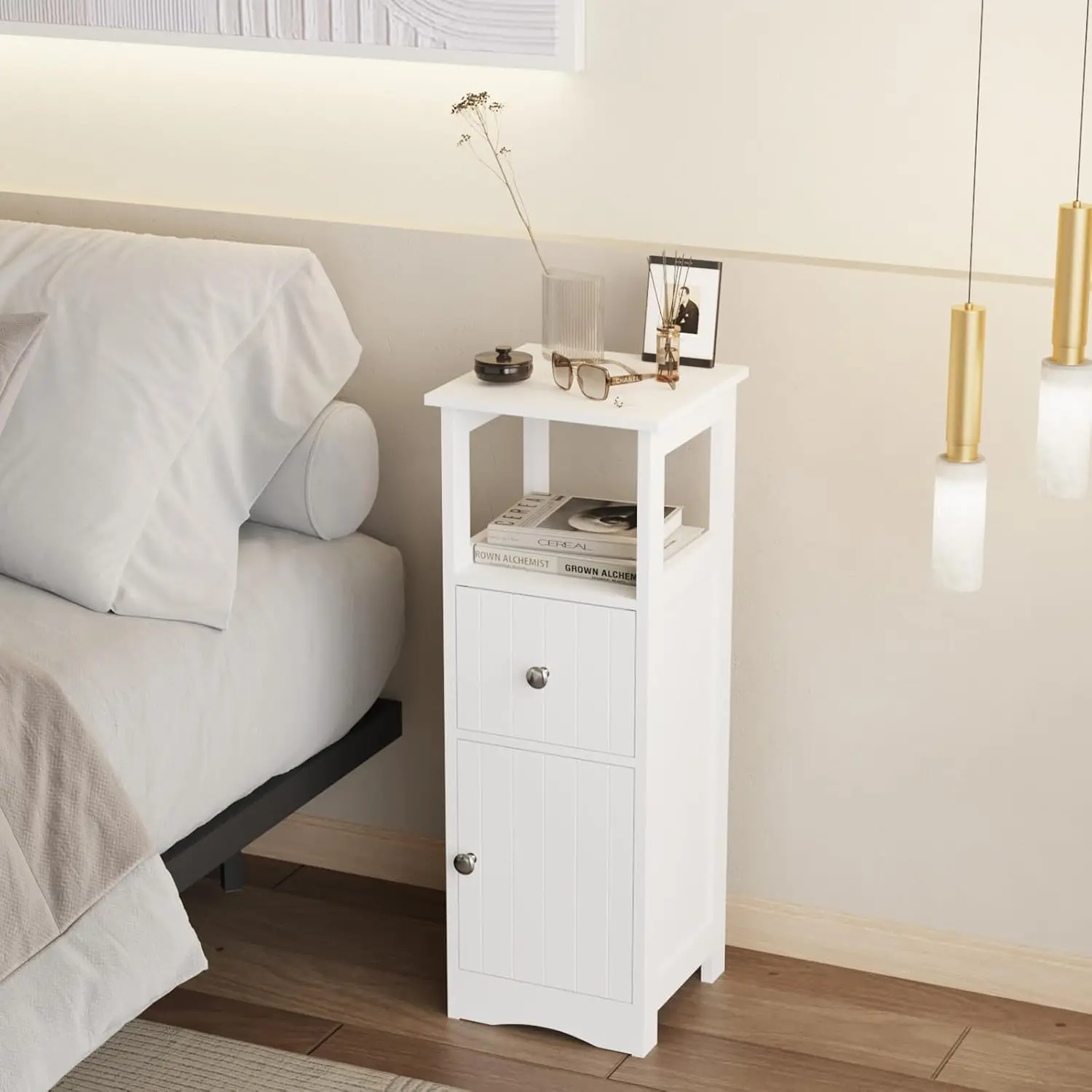 

**/Напольные шкафы для хранения Узкий туалетный шкаф Маленькая прихожая Шкаф для белья Шкаф для хранения с выдвижным ящиком и полкой,