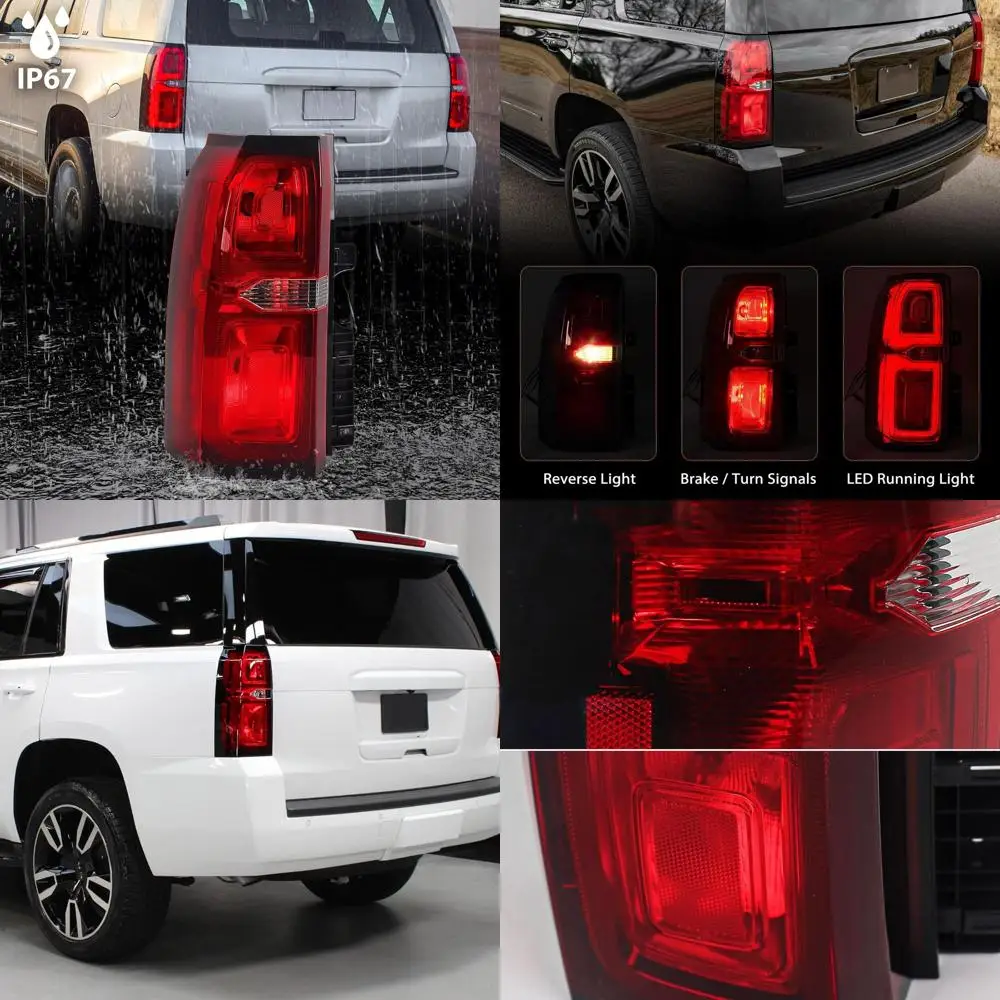 

2015-2020 Chevrolet Tahoe Suburban LED Tail Lights with Red Lens and Running Lights, Left Driver Side
