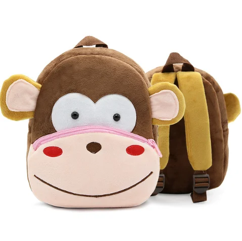 Sac à dos d'école pour enfants, design arc-en-ciel de dessin animé, matériau en peluche souple pour tout-petits, bébés filles, sacs d'école pour enfants de la maternelle