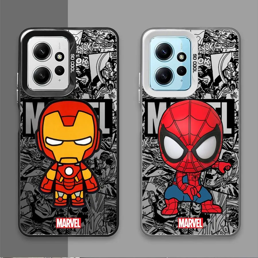 Marvel Ironman Sipiderman Phone case for Xiaomi Redmi Note 10 11 12 13 S Pro 4G 5G 11ProPlus 12ProPlus 13ProPlus 5G Funda case