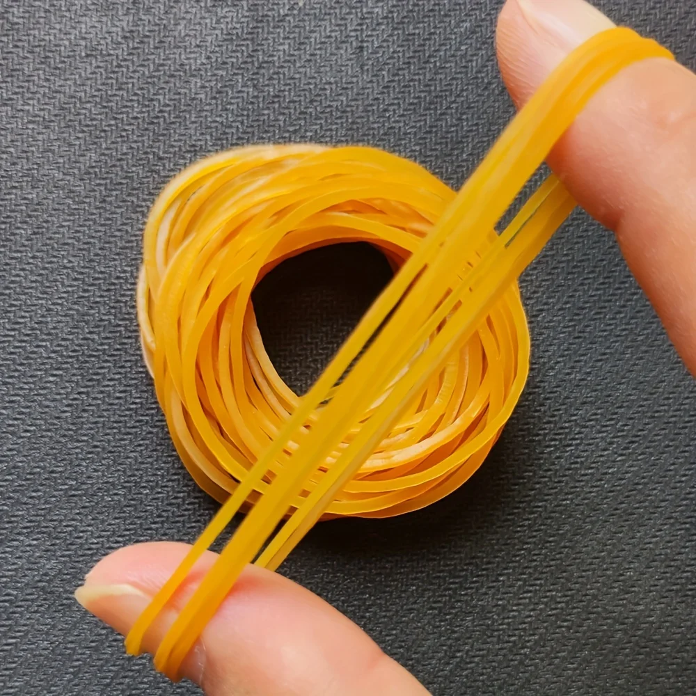 300Pcs Yellow Rubber Bands 43mm Diameter  Adjustable Elastic Rubber Ring For Office School Home Student Stationery Supplies