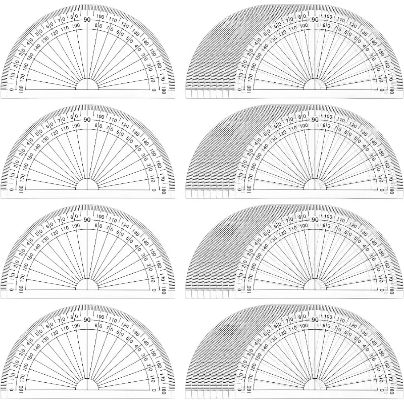 

Zonon 100 Pcs 4 Inch Clear Plastic Protractor Bulk Math Protractors Set 180 Degrees Geometry Drafting Tools for Classroom Indust