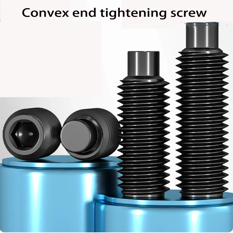 M3 - M12 Of Grade 12,9 Carbon Steel Convex End Set Screws Black Internal Hexagon Screws Headless Machine Screws