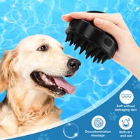 Electric Pet Massage Hair Brush For Dog Cat IPX6 Waterproof 3rd-Gear Silicone Pets Dogs Cats Bath Wash Grooming Clean Comb