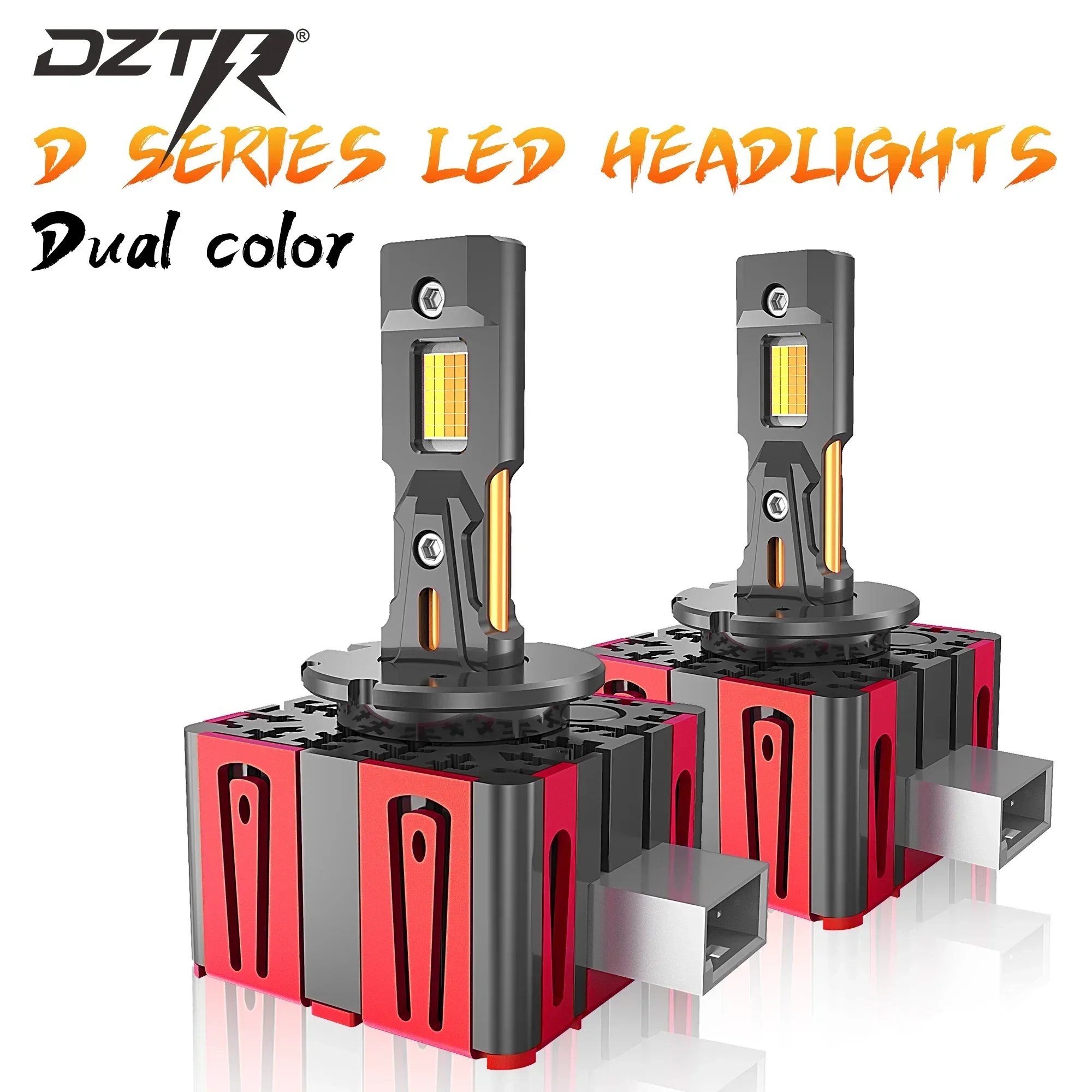 D1S LED Headlights HID D1S D3S D8S D1R D3R D8R Turbo LED  Two-sided 56pcs CSP Chip 6000K 4300K Switch color change Plug&Play