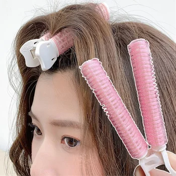 천연 헤어 루트 푹신한 클립, 곱슬 헤어 롤러 및 컬러, 앞머리 헤어 스타일링 클립, 게으른 한국 스타일링 액세서리, 블랙 