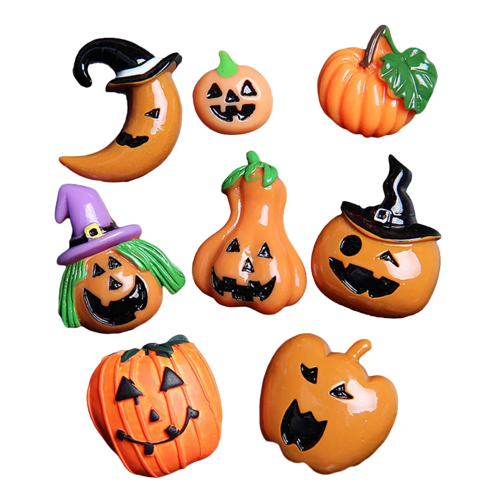 32 Pcs Halloween Resin Accessories Phone Case Charm Reindeer Decal Party Supplies Craft Gift Pumpkin