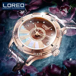 LOREO – montre mécanique automatique pour femmes, marque de luxe, en cristal saphir, mode dames