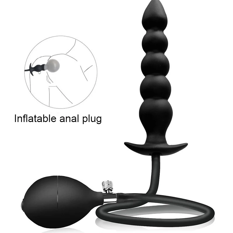 Adult G spot Expansion Stimulator Inflatable Anal Butt Plug Dilator Big Dildo Insertion Sex Toy Male Prostate Massager