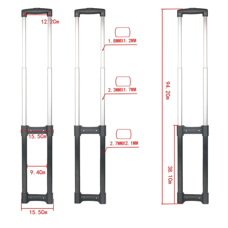 Pièces de Remplacement pour Valise Télescopique et Sac à Bagages, Trolley, Tiges, Poignée, Pièce de Réparation