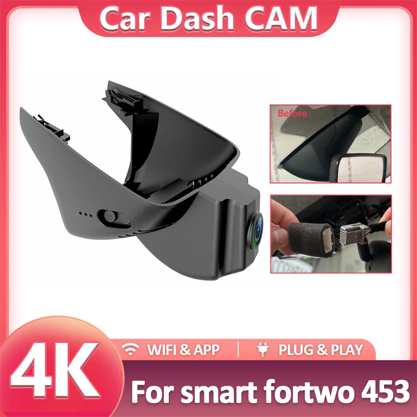 Car DVR Wifi for Smart 453 for Smart Fortwo Forfour 453 2015-2020, for Renault Clio 4/Mégane 3/Twingo/Laguna 3 Dash Cam Camera