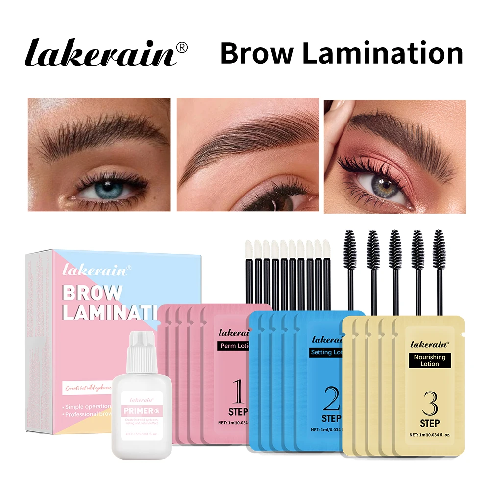Zestaw do laminacji brwi Lakerain Profesjonalny zestaw do trwałej na brwi DIY Tworzy pełne i gęste brwi Trwały makijaż brwi Naturalny wygląd